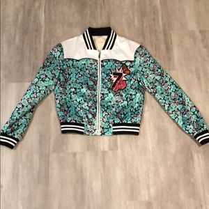 MAJE FLOWER PRINT TEDDY JACKET SIZE 36